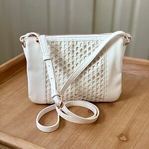 Lauren Conrad Woven White Crossbody Bag